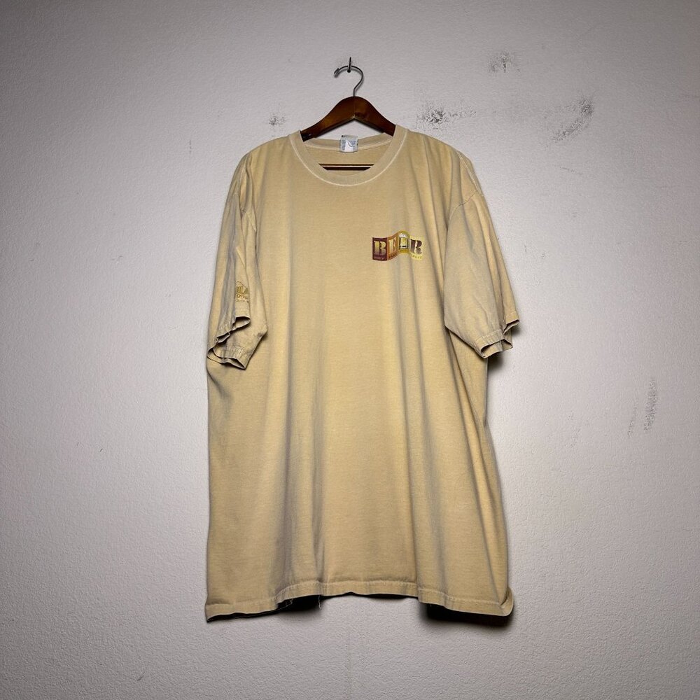 VTG Crazy Shirts Beer Tee Graphic T Shirt Men XXL Orange Western Casual Cotton